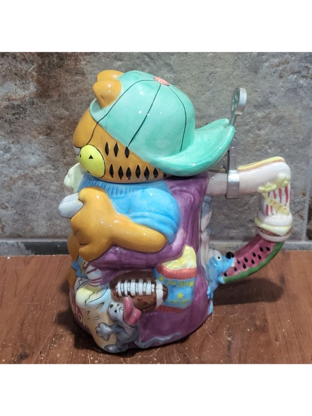 VTG Garfield Weekend Warrior Collectors Stein Danbury Mint  Jim Davis Paws 1993 - Picture 11 of 14